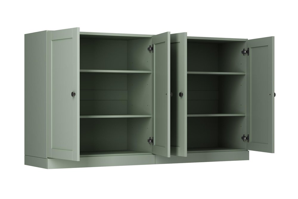 64" Sage Solid Wood Sideboard With Four Doors