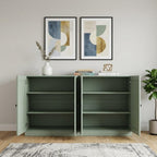 64" Sage Solid Wood Sideboard With Four Doors