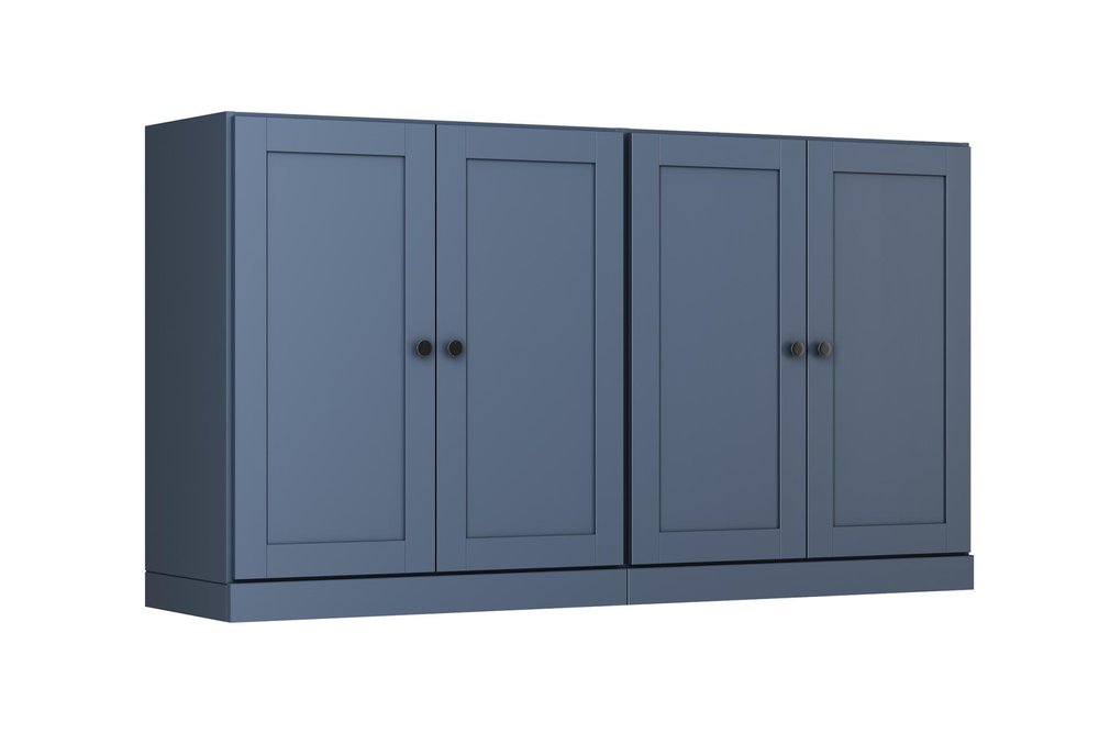 64" French Blue Solid Wood Sideboard With Four Doors