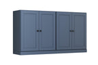 64" French Blue Solid Wood Sideboard With Four Doors