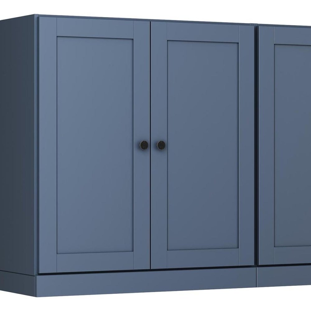 64" French Blue Solid Wood Sideboard With Four Doors