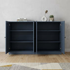 64" French Blue Solid Wood Sideboard With Four Doors
