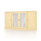 65" Yellow Solid Wood Sideboard With Four Glass Doors