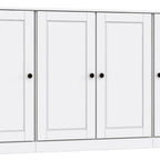 65" White Solid Wood Sideboard With Four Glass Doors