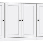 65" White Solid Wood Sideboard With Four Glass Doors