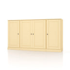 65" Yellow Solid Wood Sideboard With Four Glass Doors