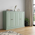 65" Sage Solid Wood Sideboard With Four Glass Doors