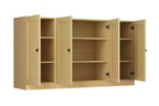 65" Yellow Solid Wood Sideboard With Four Glass Doors