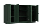 65" Green Solid Wood Sideboard With Four Glass Doors