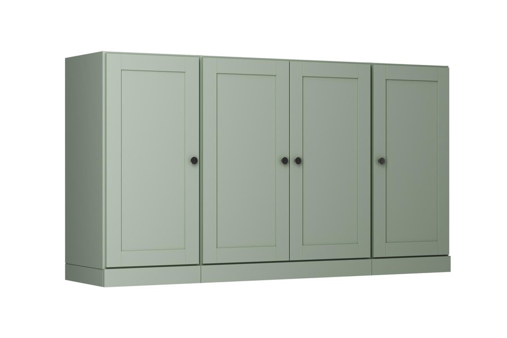 65" Sage Solid Wood Sideboard With Four Glass Doors
