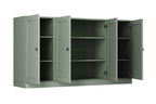 65" Sage Solid Wood Sideboard With Four Glass Doors