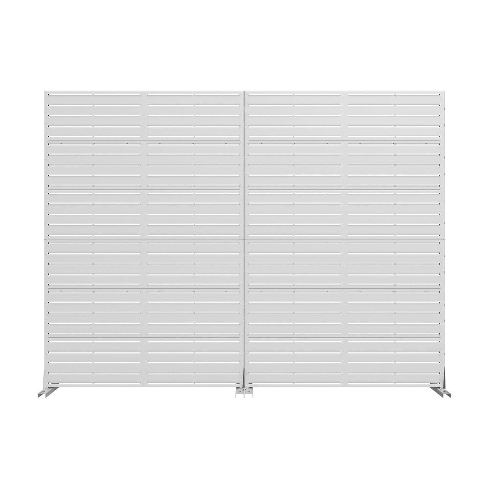 72" White Steel Outdoor Privacy Screen