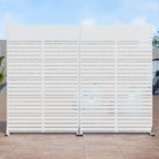 72" White Steel Outdoor Privacy Screen