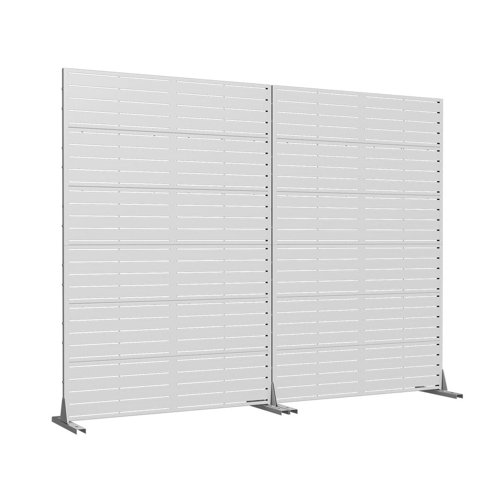 72" White Steel Outdoor Privacy Screen