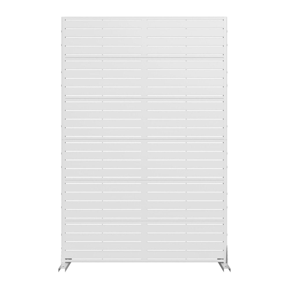 72" White Steel Outdoor Privacy Screen