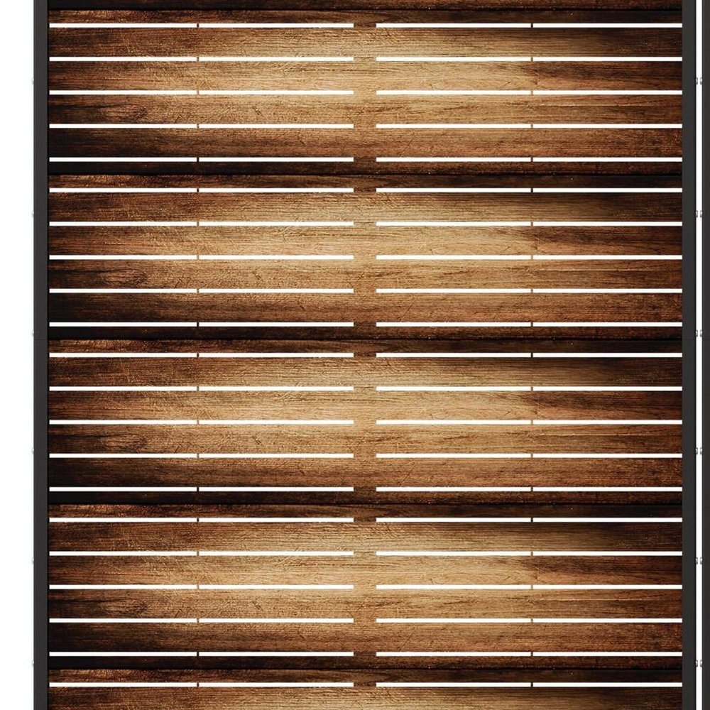 72" Brown Steel Six Panel Outdoor Privacy Screen