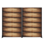 72" Brown Steel Six Panel Outdoor Privacy Screen
