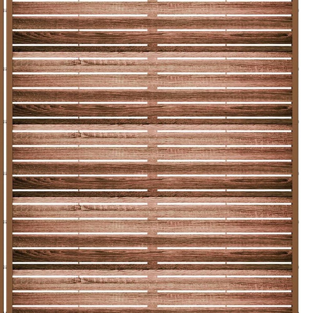72" Brown Steel Six Panel Outdoor Privacy Screen