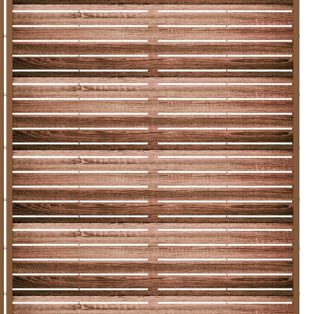 72" Brown Steel Six Panel Outdoor Privacy Screen