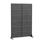 Set Of Two Black Abstract Steel 12 Outdoor Privacy Screen