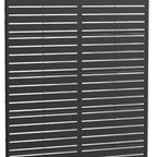 Set Of Two Black Abstract Steel 12 Outdoor Privacy Screen