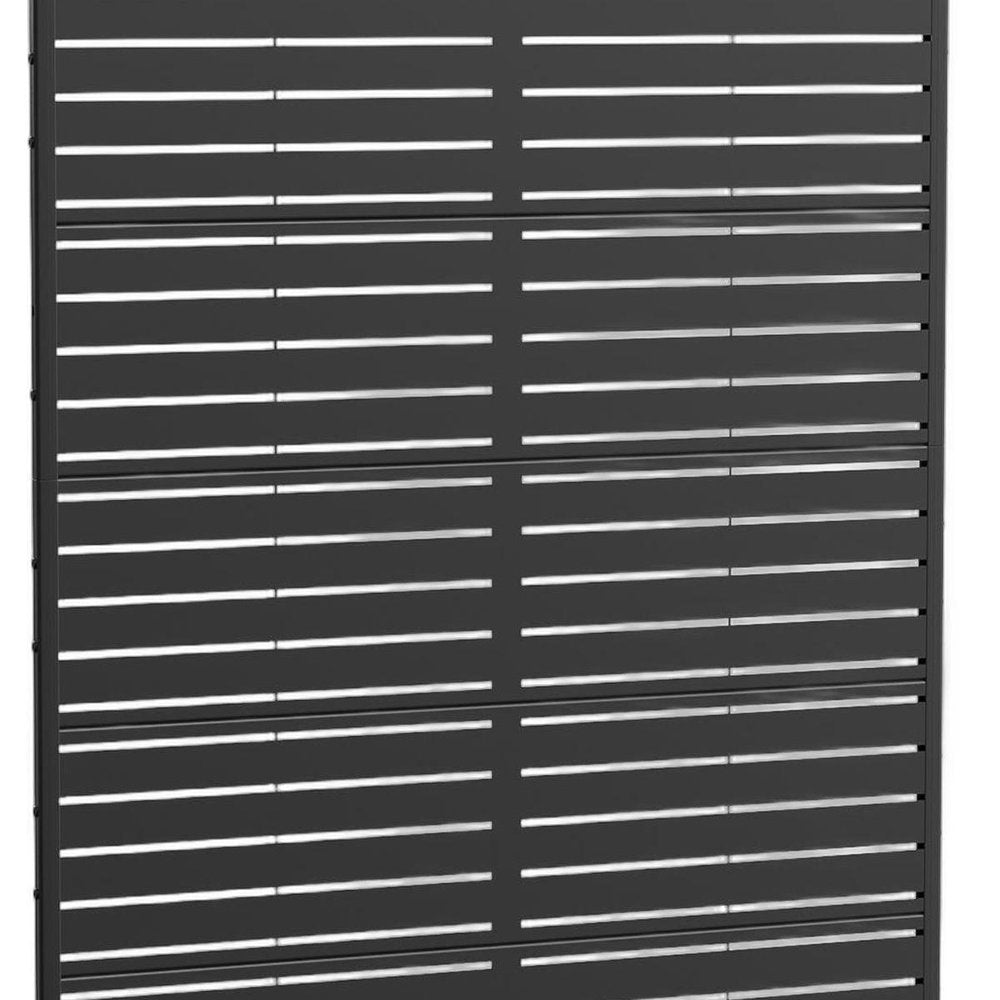 Set Of Two Black Abstract Steel 12 Outdoor Privacy Screen