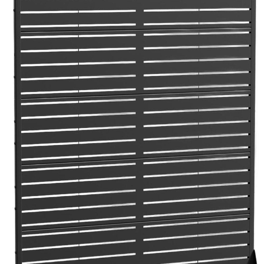 Set Of Two Black Abstract Steel 12 Outdoor Privacy Screen