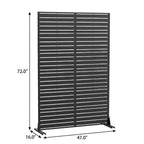 Set Of Two Black Abstract Steel 12 Outdoor Privacy Screen