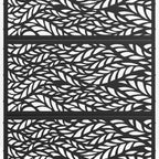Set Of Two Black Abstract Steel Six Panel Outdoor Privacy Screen