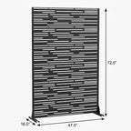 72" Black Metal 12 Panel Outdoor Privacy Screen