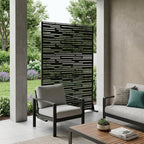 72" Black Metal 12 Panel Outdoor Privacy Screen