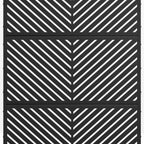 Set Of Two Black Abstract Steel Six Panel Outdoor Privacy Screen