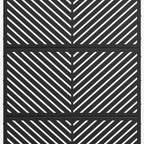 Set Of Two Black Abstract Steel Six Panel Outdoor Privacy Screen