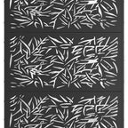 Set Of Two Black Abstract Steel Six Panel Outdoor Privacy Screen