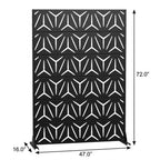Set Of Two Black Abstract Steel 12 Outdoor Privacy Screen