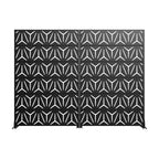 Set Of Two Black Abstract Steel 12 Outdoor Privacy Screen