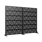 Set Of Two Black Abstract Steel 12 Outdoor Privacy Screen