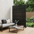 Set Of Two Black Abstract Steel 12 Outdoor Privacy Screen