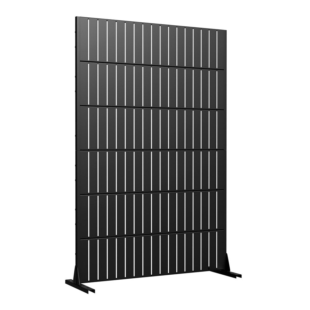 Set Of Two Black Abstract Steel 12 Outdoor Privacy Screen
