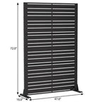 Set Of Two Black Abstract Steel 12 Outdoor Privacy Screen
