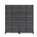 Set Of Two Black Abstract Steel 20 Outdoor Privacy Screen