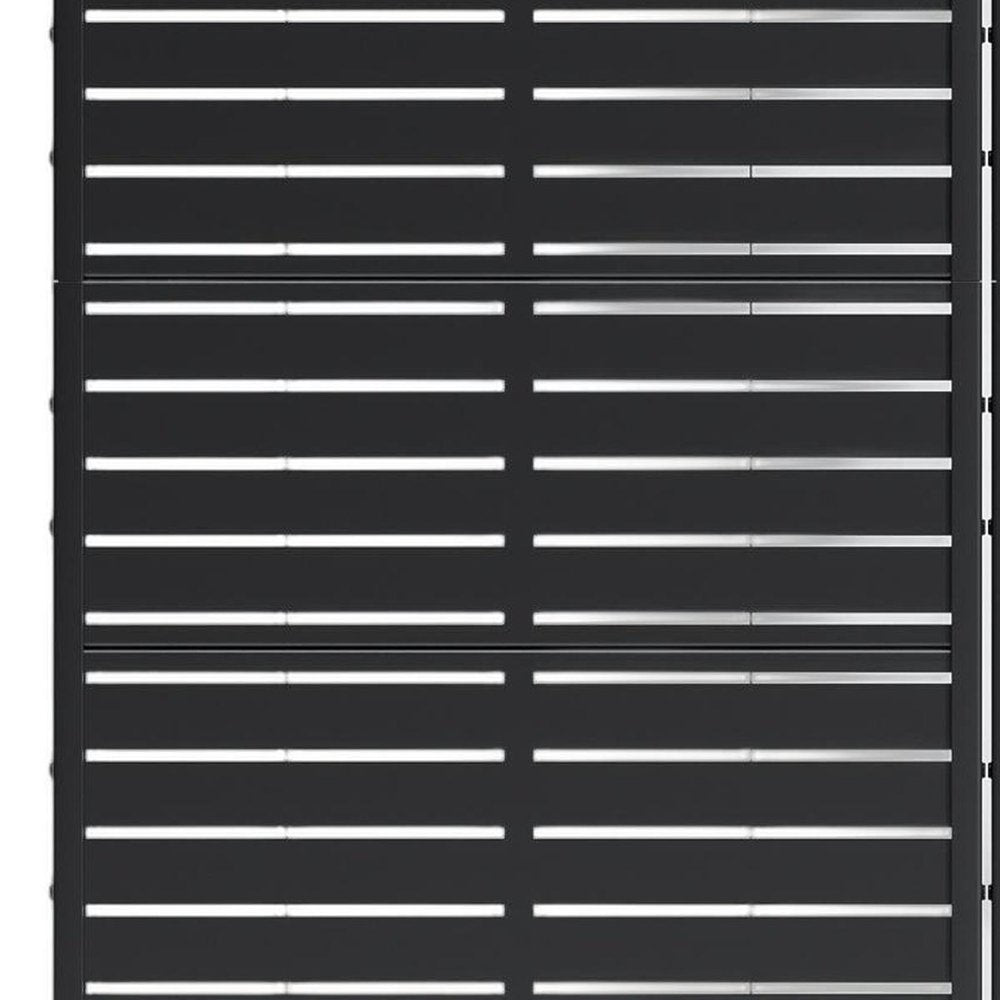 Set Of Two Black Abstract Steel 20 Outdoor Privacy Screen