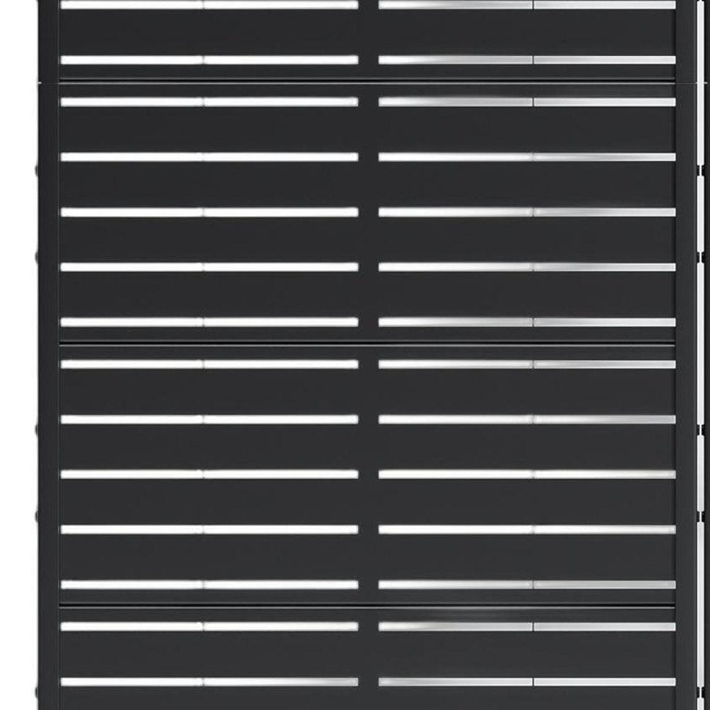 Set Of Two Black Abstract Steel 20 Outdoor Privacy Screen