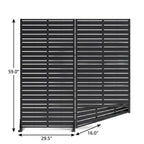 Set Of Two Black Abstract Steel 20 Outdoor Privacy Screen
