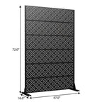Set Of Two Black Abstract Steel 12 Outdoor Privacy Screen