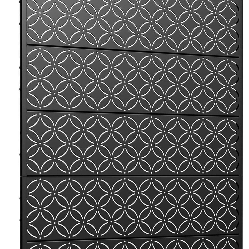 Set Of Two Black Abstract Steel 12 Outdoor Privacy Screen