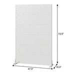 Set Of Two White Geometric Metal 12 Outdoor Privacy Screen