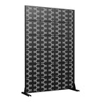 Set Of Two Black Geometric Metal 12 Outdoor Privacy Screen