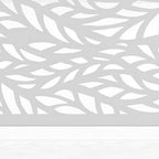 Set Of Two White Botanical Leaves Steel Six Panel Outdoor Privacy Screen