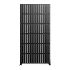 Set Of Two Black Striped Steel 12 Outdoor Privacy Screen